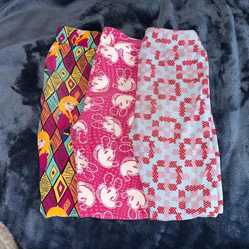 Lularoe girls L/XL 4-10 leggings - worn a lot and loved.  good used condition.